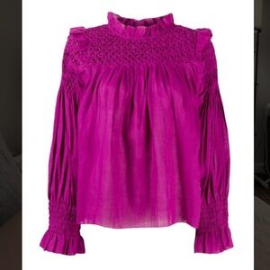 Sea New York Fuchsia Smocked Blouse